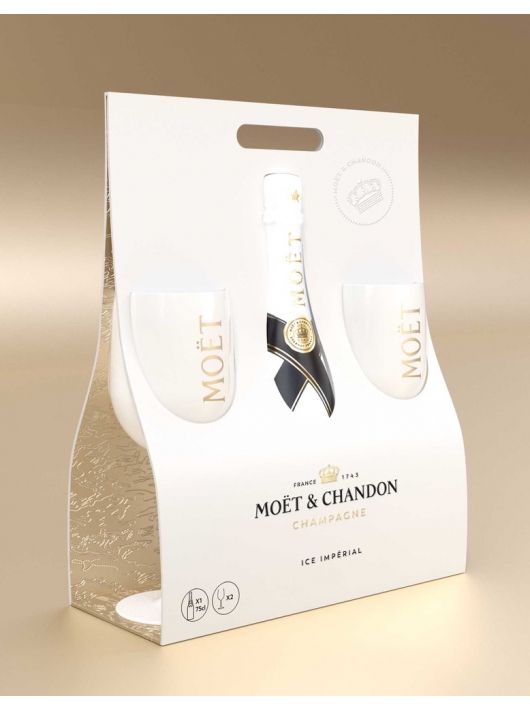 Moët & Chandon Giftset 2 verres acryliques blancs + 1 Ice Impérial - 75 CL