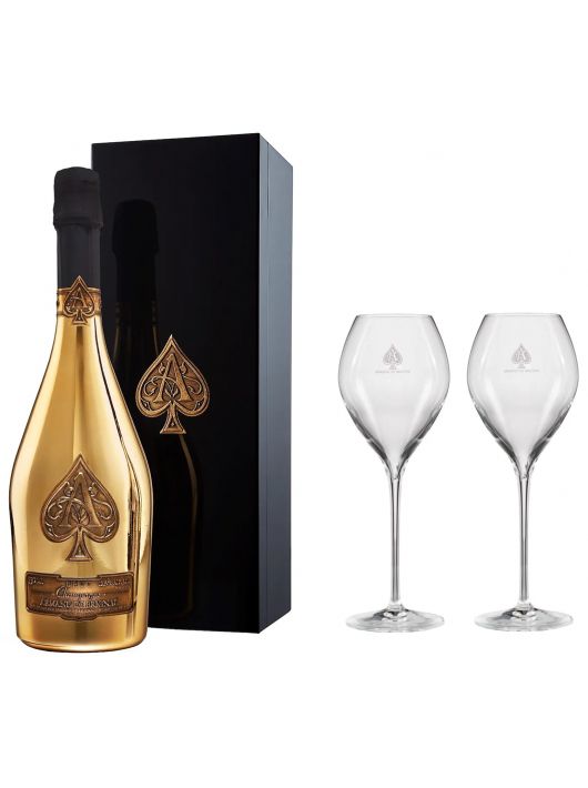 ARMAND DE BRIGNAC Set 2 verres 28.5 cl & Giftbox Ace of Spades Brut Gold - 75 cl