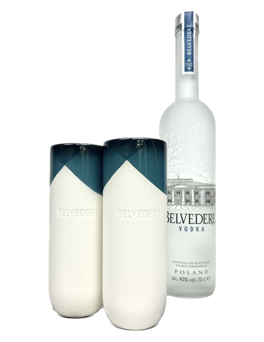Belvedere Vodka Set 1,75l Flasche + 2 Gläser + Brille + Schwarzlicht Set  40%Vol.