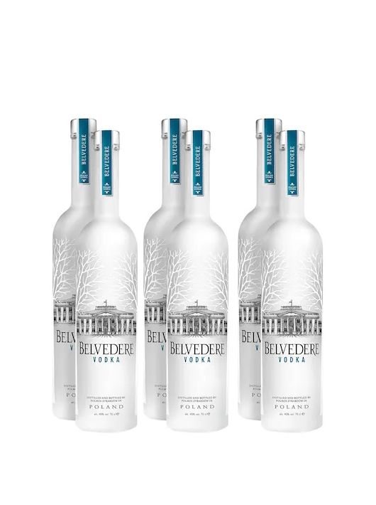 Belvedere Vodka Set 1 Ice Bucket & 6 bottles Pure - 40% - 6 x 70 CL