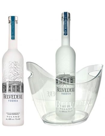 Belvedere Vodka Set 1 Ice Bucket Medium & 2 bottles Pure - 40% - 2 x 70 CL