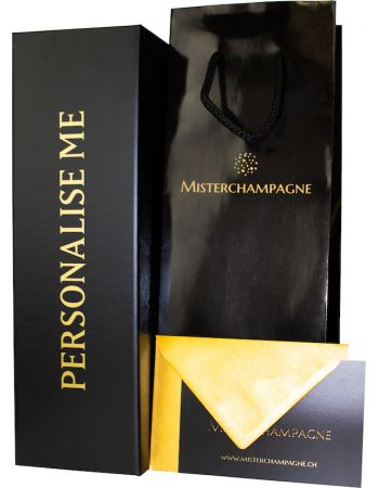 Misterchampagne.ch Coffret carton Noir personnalisé 20 lettres GOLD - 75 cl