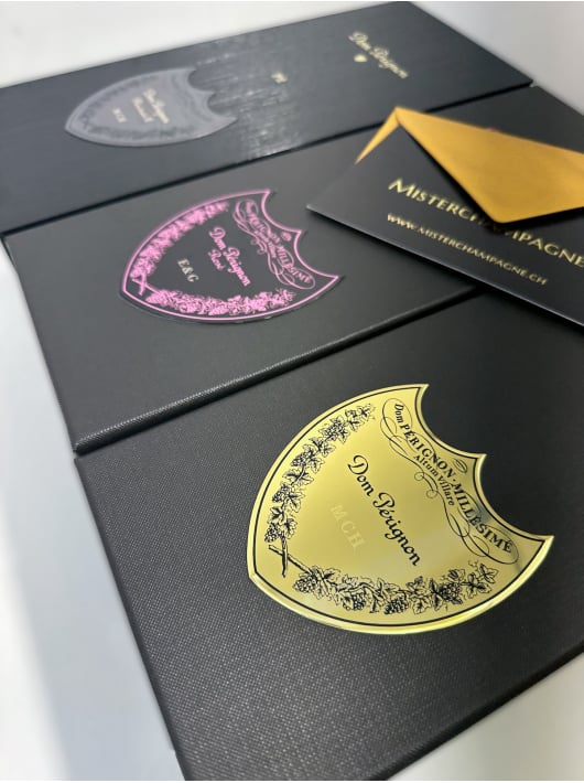 Dom Pérignon Individuelles Metallschild für Schatulle - maximal 3 Buchstaben