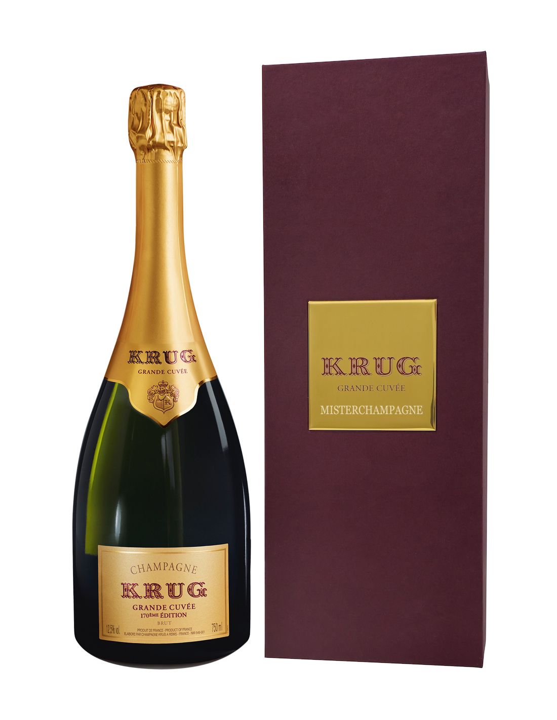 Krug 170éme Grande Cuvée personalised with metal engraving on Giftb...