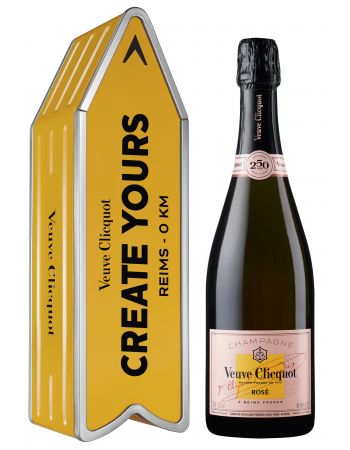 Veuve Clicquot Personalisierte Metal Geschenkbox "ARROW" & Rosé - 75 cl