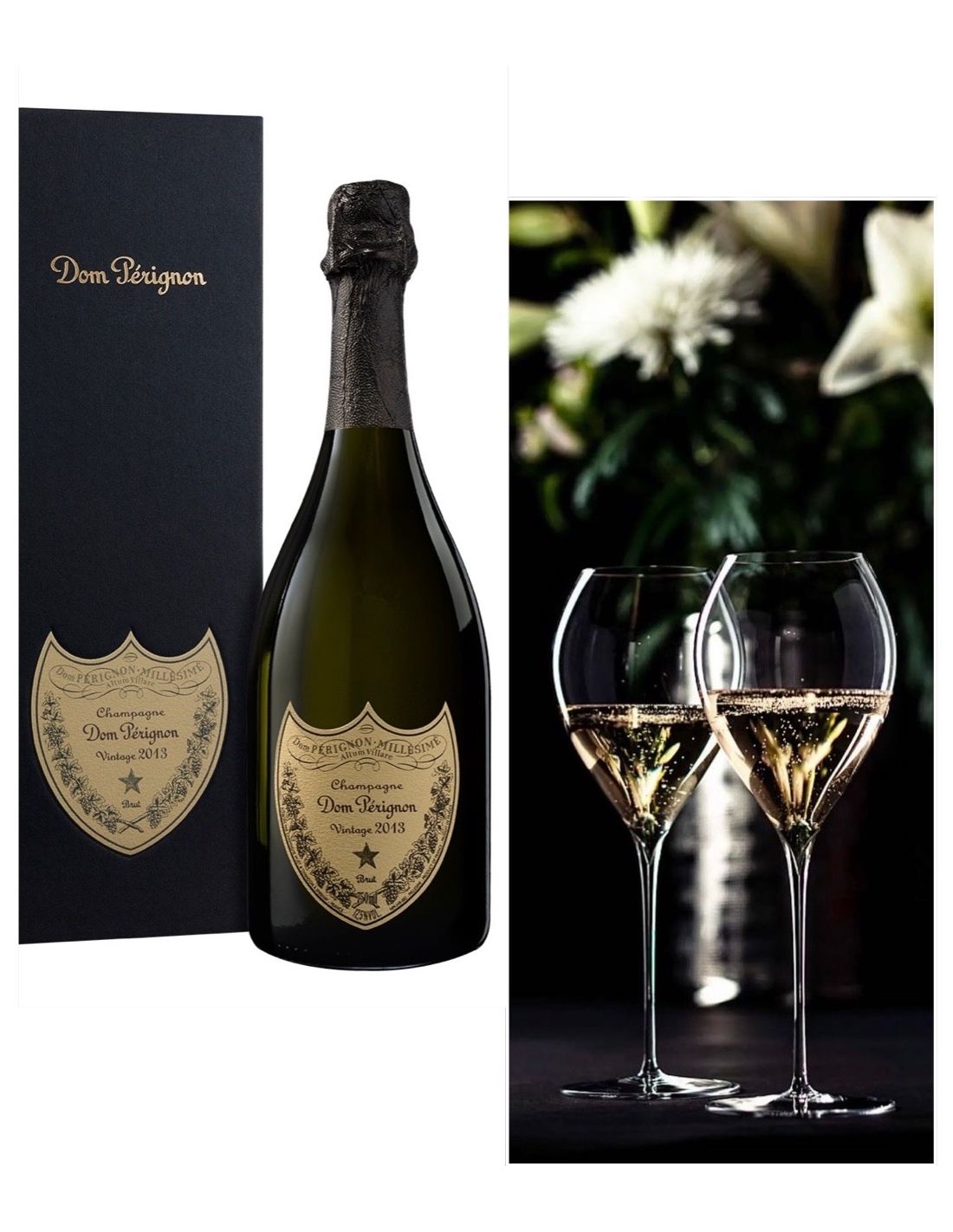 Dom Pérignon Set 6 Neutral Glasses 41 cl + 2 Giftbox Vintage 2013 b