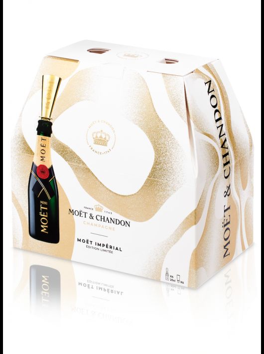 Moët & Chandon Giftbox 6 Mini Flûtes & 6 Mini Moët - 6 x 20 CL