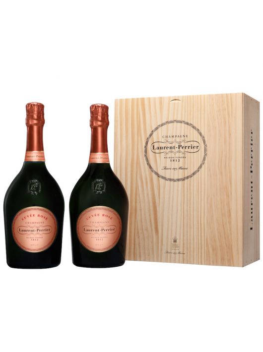 Laurent-Perrier Wooden box Duo Cuvée rosé - 2 x 75 cl