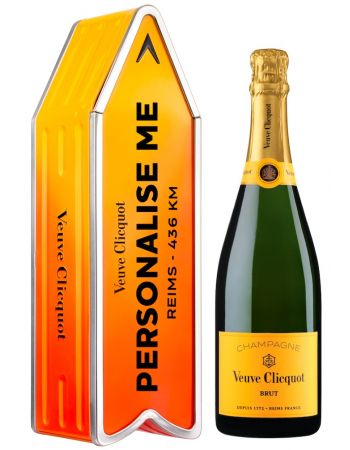 Veuve Clicquot Personalised "ARROW ORANGE" Metal Giftbox Yellow Label Brut - 75 cl