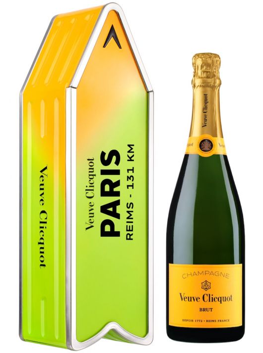 Veuve Clicquot Métal Giftbox Personnalisé "ARROW GREEN" Brut Carte Jaune - 75 cl