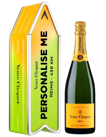 Veuve Clicquot Personalised "ARROW GREEN" Metal Giftbox Yellow Label Brut - 75 cl