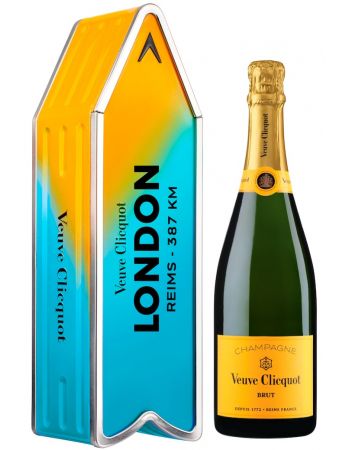 Veuve Clicquot Personalised "ARROW BLUE" Metal Giftbox Yellow Label Brut - 75 cl 2