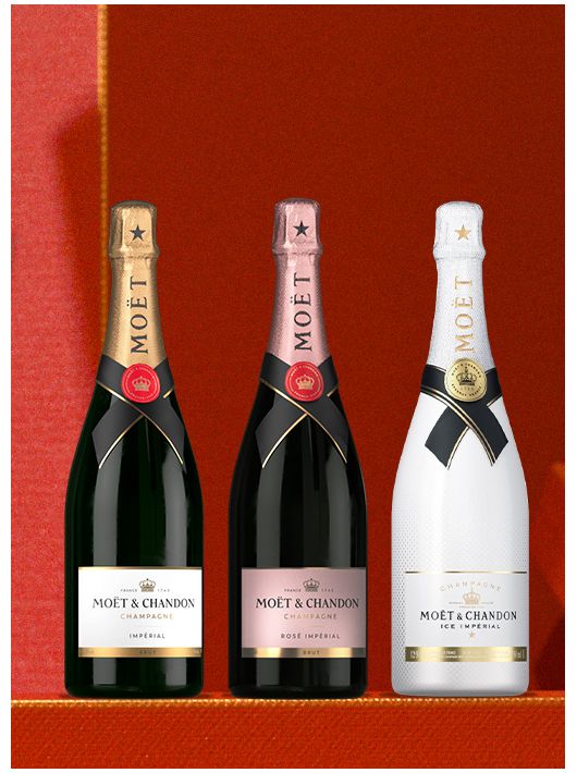 Moët & Chandon Set 6 gläser Plexi + 2 Brut + 2 Rosé + 2 Ice Impérial - 6 x 75 cl