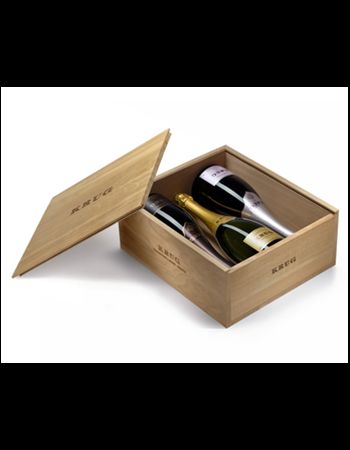 Krug Wooden case Vintage 2000 + Rosé 28é + Brut 171é - 3 x 75 cl