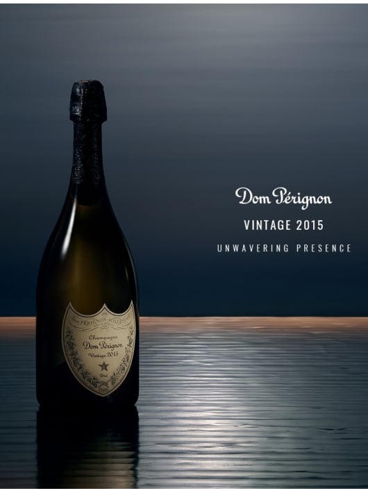 Dom Pérignon SET 2 VERRES 38 CL + 1 BOUTEILLE VINTAGE 2015 - 1 X 75 CL