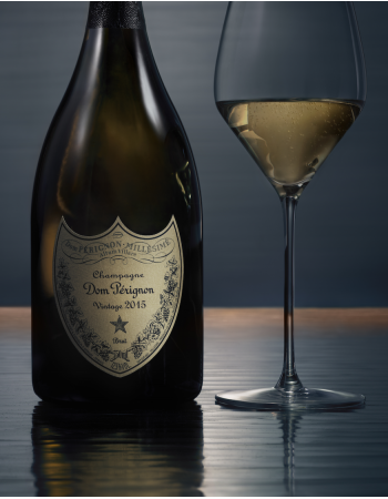 Dom Pérignon SET 2 VERRES 38 CL + 1 BOUTEILLE VINTAGE 2015 - 1 X 75 CL