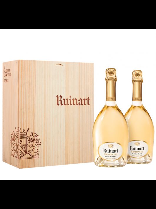 Ruinart WOODEN BOX DUO Blanc de blancs - 2 x 75 cl