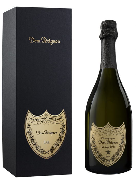 Dom Pérignon 2015 Giftbox personnalisé avec gravure sur bouclier en métal - 75 cl