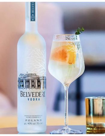 Belvedere Vodka Set 2 Spritz glasses & 1 Pure bottle - 40% - 70 cl