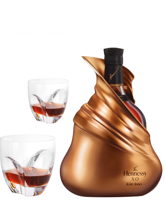 Cognac Hennessy Set 2 glasses + X.O x KIM JONES - 70 CL