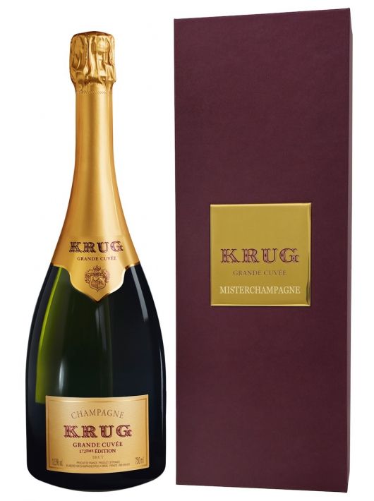 Krug 172éme Grande Cuvée mit Gravur auf Metall auf Giftbox personalisiert - 75 cl