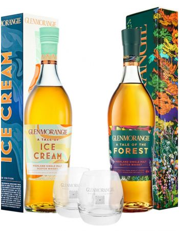 Whisky Glenmorangie Set 2 Tumblers & A Tale of Forest & A Tale of Ice Cream - 46% - 2 x 70 CL