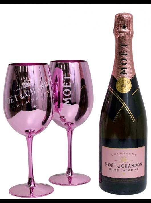 Moët & Chandon Set 2 Keramikgläser Rose + Rosé Impérial - 1 x 75 CL