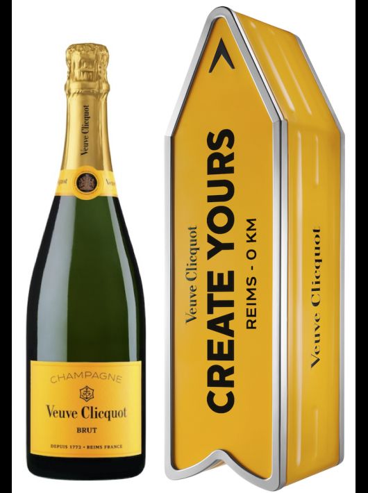 Veuve Clicquot Personalised "ARROW" Metal Giftbox Yellow Label Brut - 75 cl