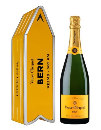 Veuve Clicquot ARROW "BERN" Metal GIFTBOX Brut Carte Jaune - 75 cl