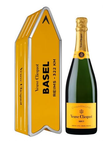 Veuve Clicquot ARROW "BASEL" Metal GIFTBOX Brut Carte Jaune - 75 cl