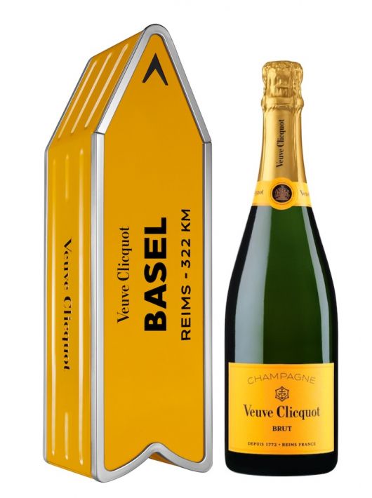 Veuve Clicquot ARROW "BASEL" Metal GIFTBOX Brut Carte Jaune - 75 cl