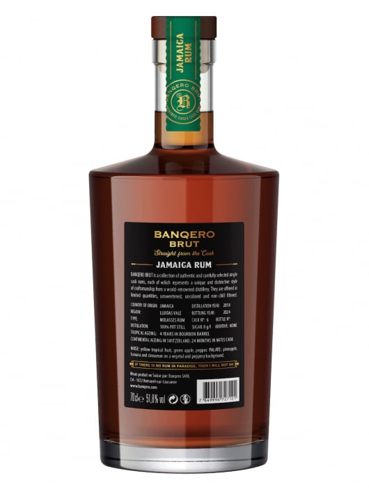 SWISS RUM BANQERO BRUT JAMAICA - 52.6% - 70 CL