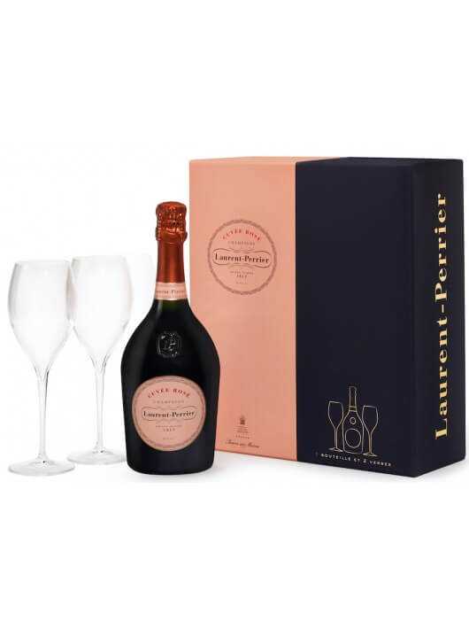 Laurent-Perrier Giftbox Cuvée rosé & 2 glasses Limited Edition