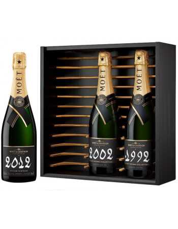 Moët & Chandon 3 bouteilles Grand Vintage 1992, 2002 & 2012 - 3 x 75 cl