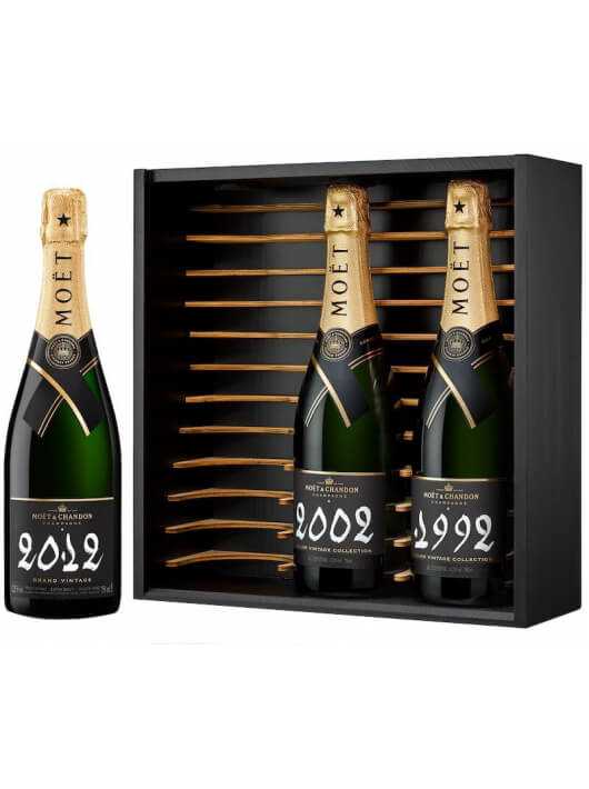 Moët & Chandon 3 bouteilles Grand Vintage 1992, 2002 & 2012 - 3 x 75 cl